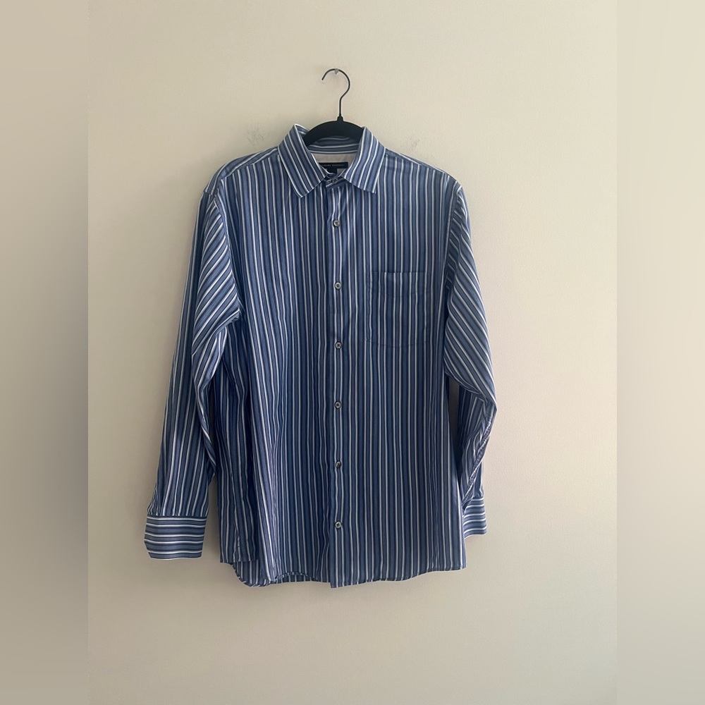 Banana Republic Blue Striped 100% Cotton Button Down Shirt Men’s M